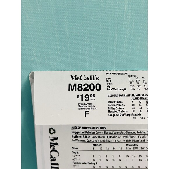 McCall's M8200 Misses 8 to 16 Peasant Tops and Halters Sewing Pattern Uncut - Picture 3 of 7